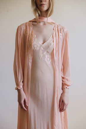Vintage silk La Perla peignoir set