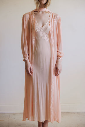 Vintage silk La Perla peignoir set