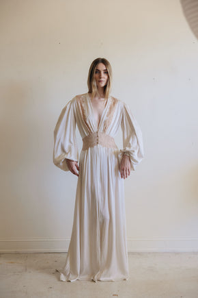 1930s blouson sleeve silk robe