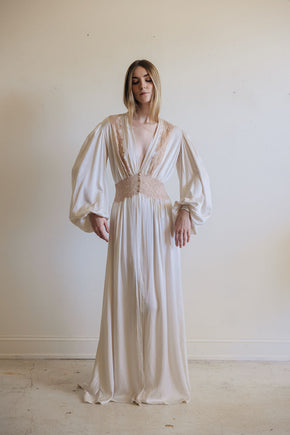 1930s blouson sleeve silk robe