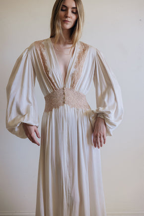 1930s blouson sleeve silk robe