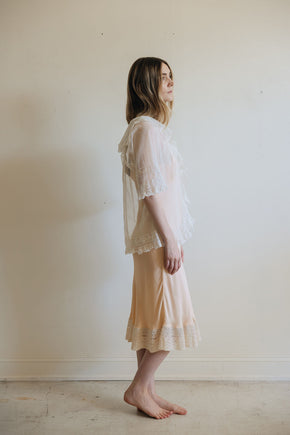 1900s ivory net lace blouse, France