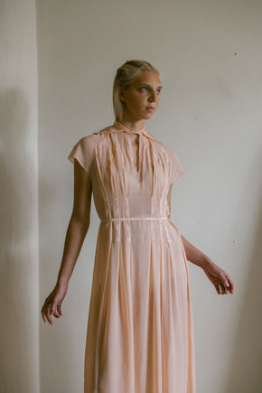 1930s couture silk georgette lingerie gown