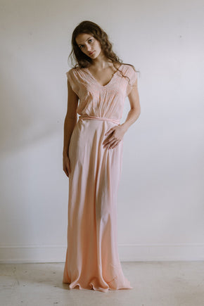 1930s pink French bias cut nightgown