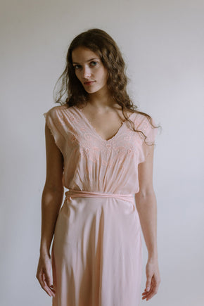 1930s pink French bias cut nightgown