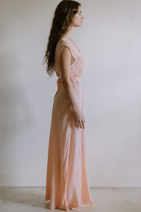 1930s pink French bias cut nightgown