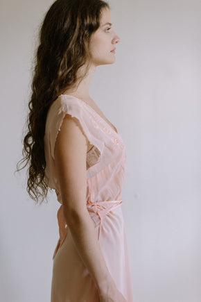 1930s pink French bias cut nightgown