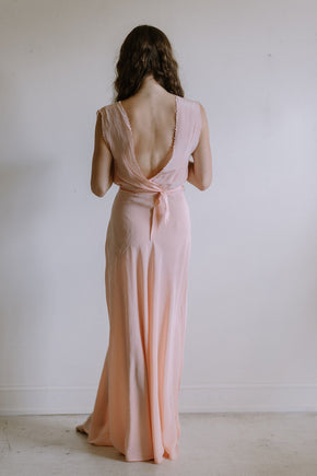 1930s pink French bias cut nightgown