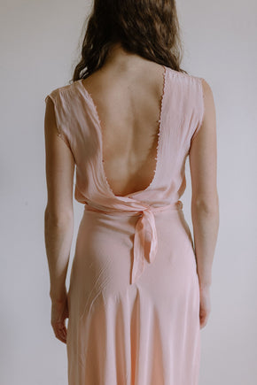 1930s pink French bias cut nightgown
