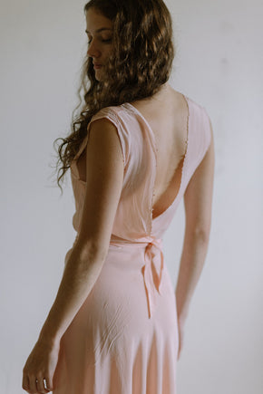 1930s pink French bias cut nightgown