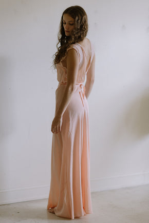 1930s pink French bias cut nightgown