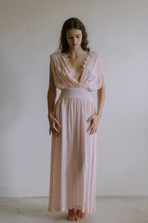 1930s damask Grecian nightgown, France