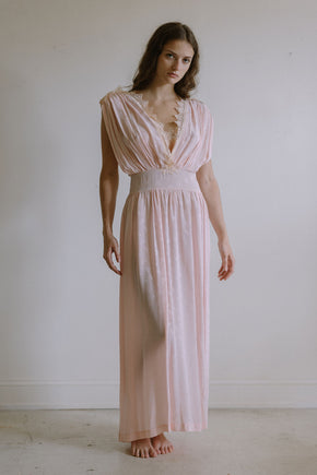 1930s damask Grecian nightgown, France