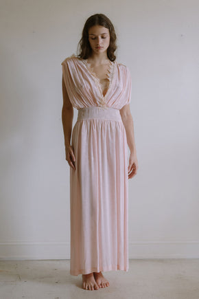 1930s damask Grecian nightgown, France