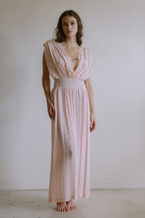 1930s damask Grecian nightgown, France