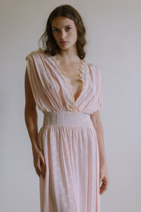 1930s damask Grecian nightgown, France
