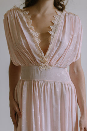1930s damask Grecian nightgown, France