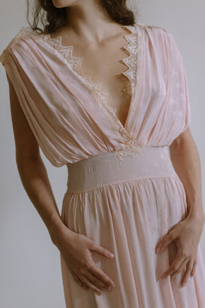 1930s damask Grecian nightgown, France