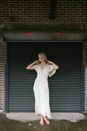1930s silk crepe lace peignoir robe