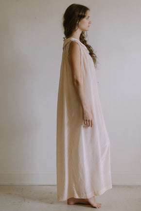 1930s french dotted blue and pink silk nightgown