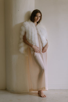 1960s ivory marabou evening cape