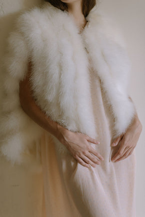 1960s ivory marabou evening cape