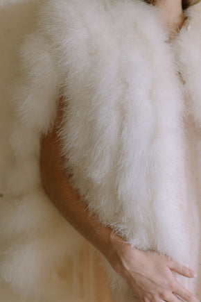 1960s ivory marabou evening cape