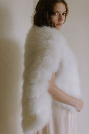 1960s ivory marabou evening cape