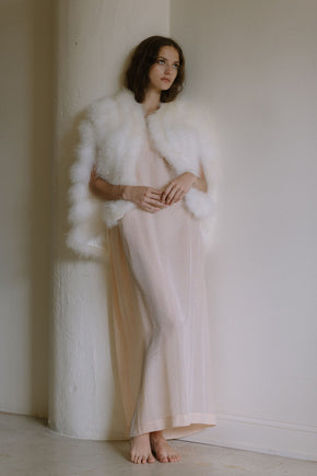 1960s ivory marabou evening cape