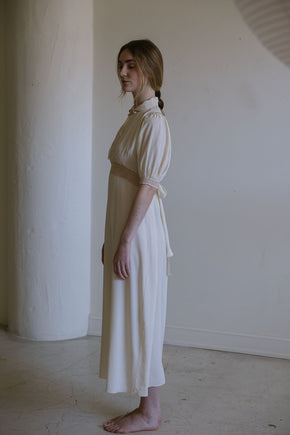 1930s French cream silk openwork nightgown