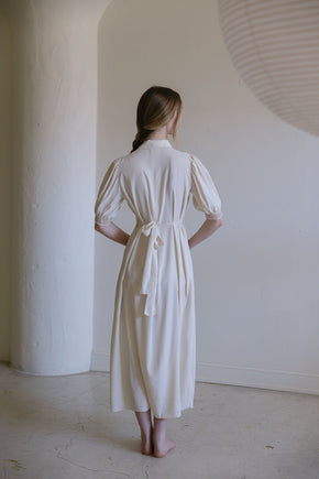 1930s French cream silk openwork nightgown