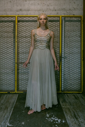 1930s Gelatin sequin tulle gown