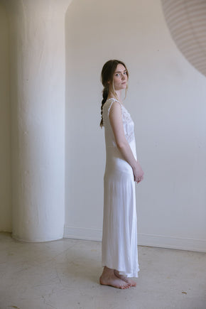 1930s Italian ivory silk satin lace bridal gown