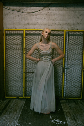 1930s Gelatin sequin tulle gown