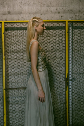 1930s Gelatin sequin tulle gown