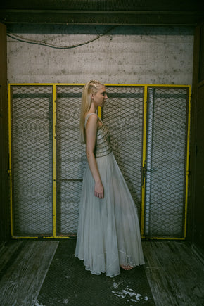 1930s Gelatin sequin tulle gown