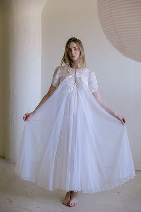 1950s ivory bridal lace trousseau set