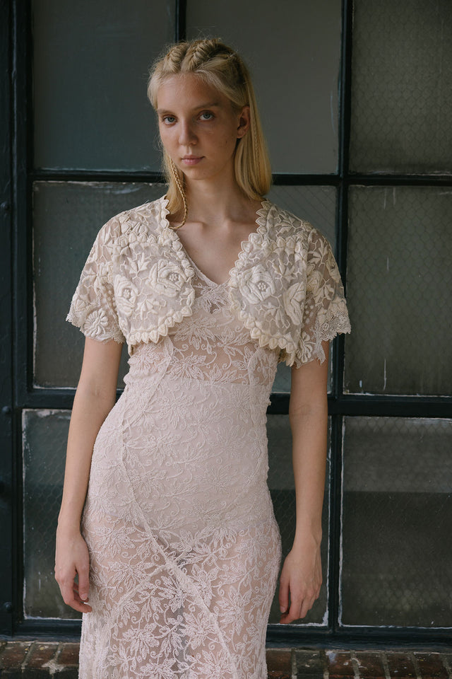 1900s embroidered net bolero