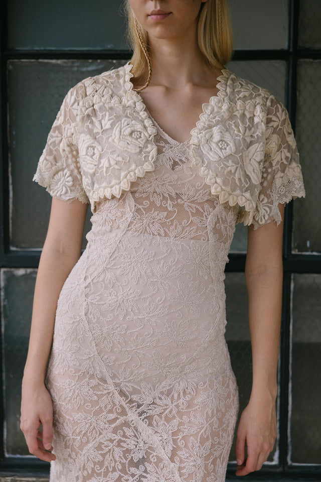 1900s embroidered net bolero