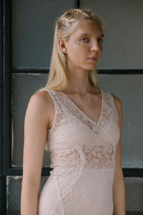 1930s bias full lace wedding dress