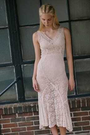 1930s bias full lace wedding dress