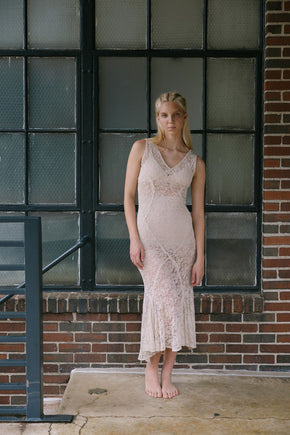 1930s bias full lace wedding dress