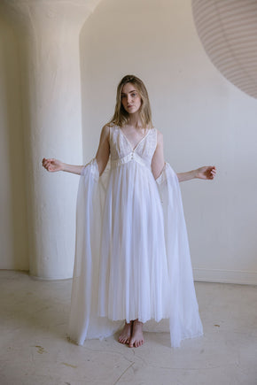 1950s ivory bridal lace trousseau set