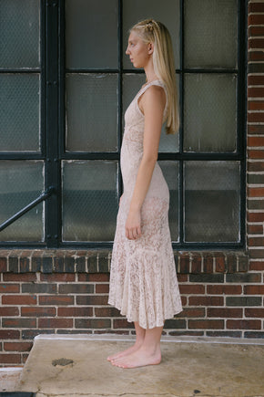 1930s bias full lace wedding dress