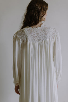 1940s ivory rayon and lace bridal nightgown set