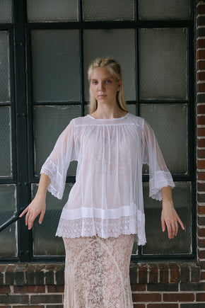 1910s net lace tunic blouse