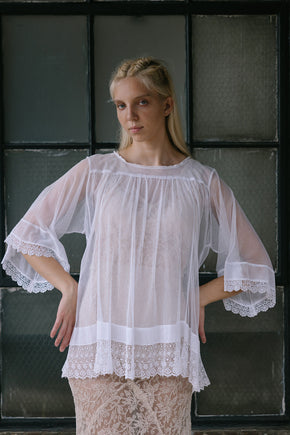 1910s net lace tunic blouse