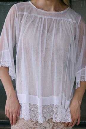 1910s net lace tunic blouse