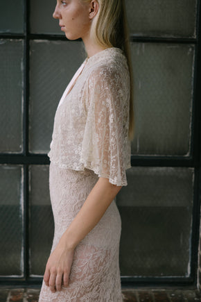 1930s lace bed jacket