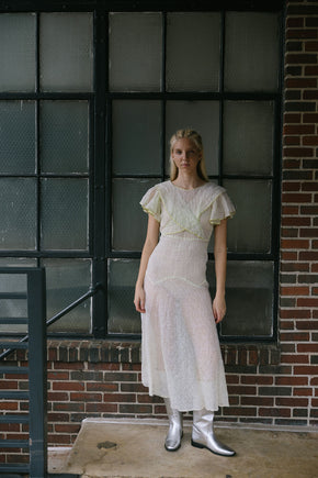 1930s green organza soutache dress